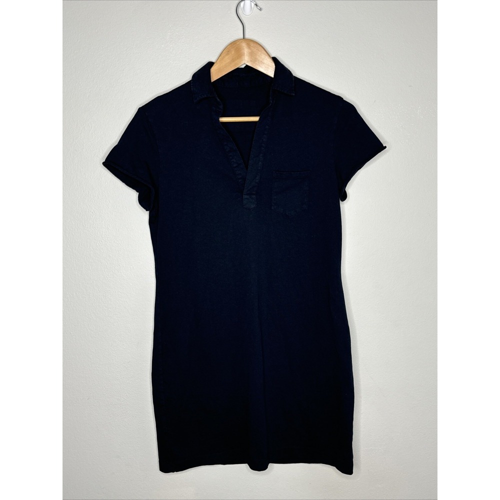 FRANK & EILEEN LAUREN HERITAGE JERSEY SHORT SLEEVE POLO SHIRT DRESS BLUE XS